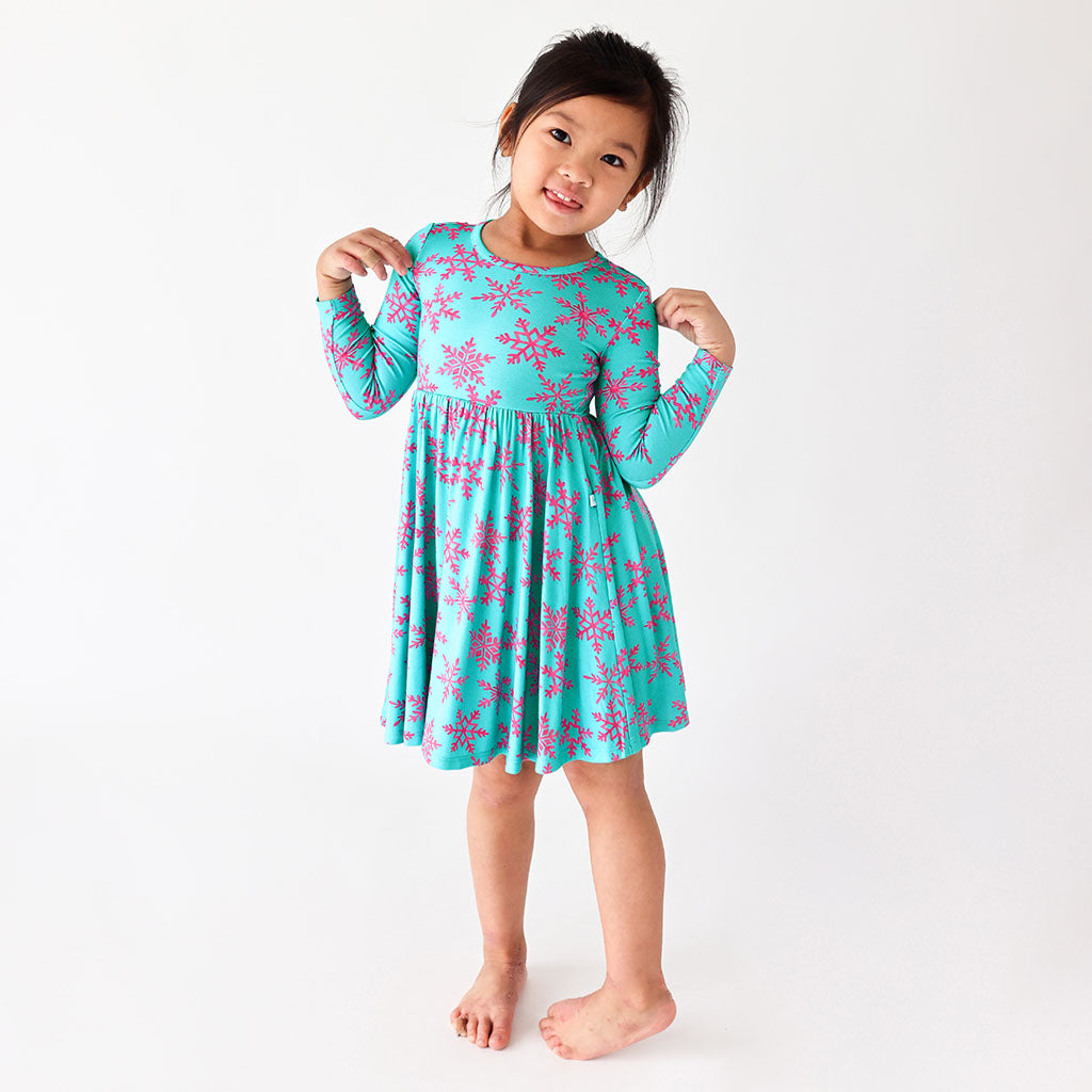 Queen of Snowflakes Long Sleeve Twirl Dress