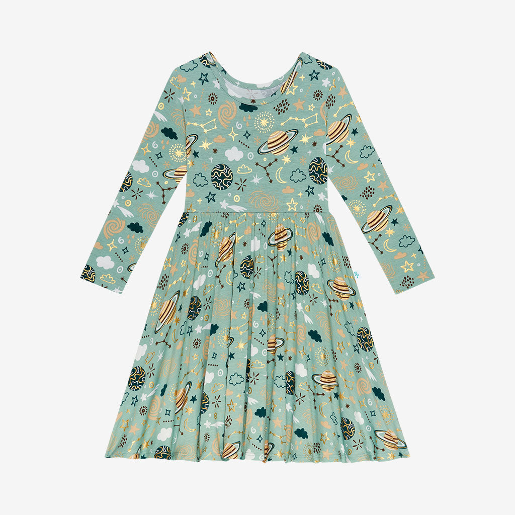 To The Stars Long Sleeve Twirl Dress