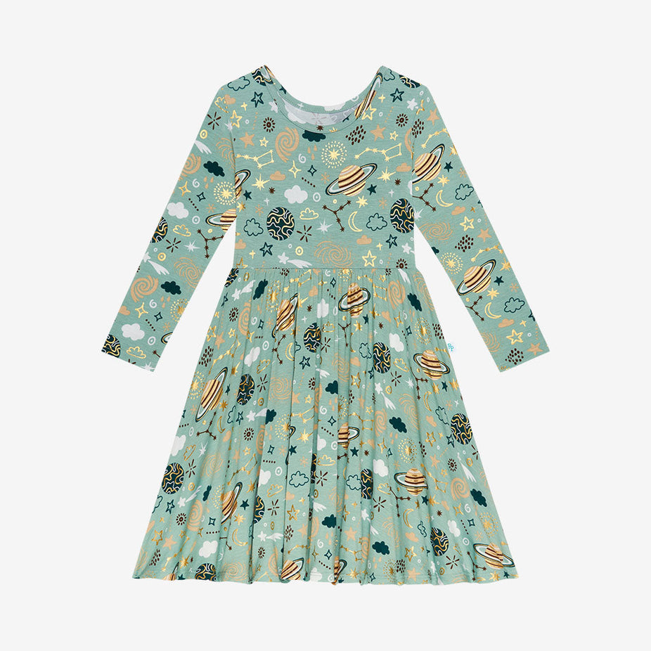 To The Stars Long Sleeve Twirl Dress