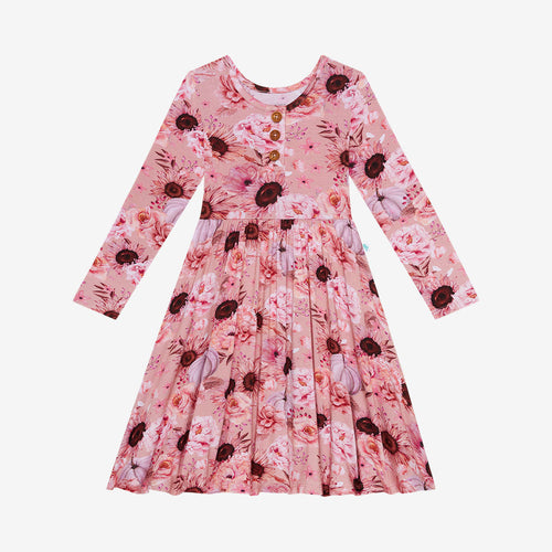 Liliana Long Sleeve Henley Twirl Dress