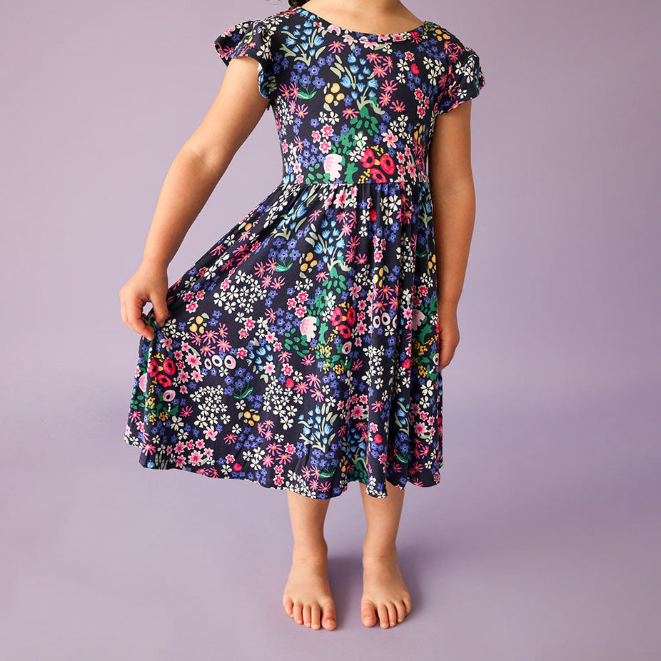 Endra Ruffled Cap Sleeve Twirl Dress