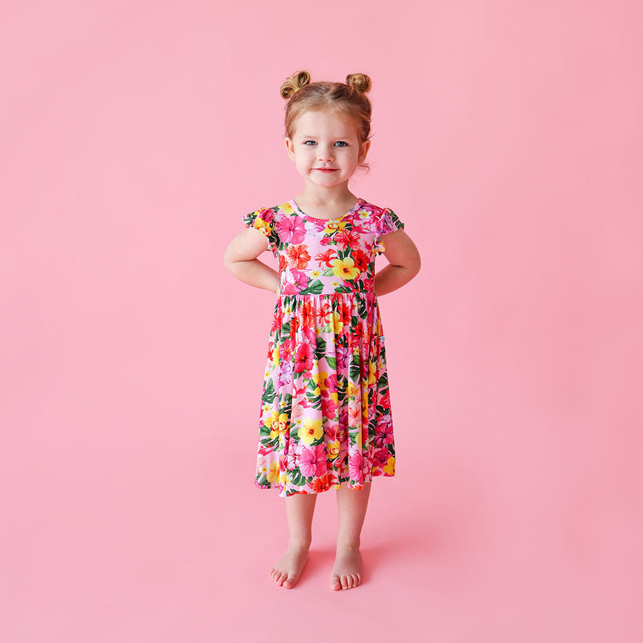 Malana Ruffled Cap Sleeve Twirl Dress