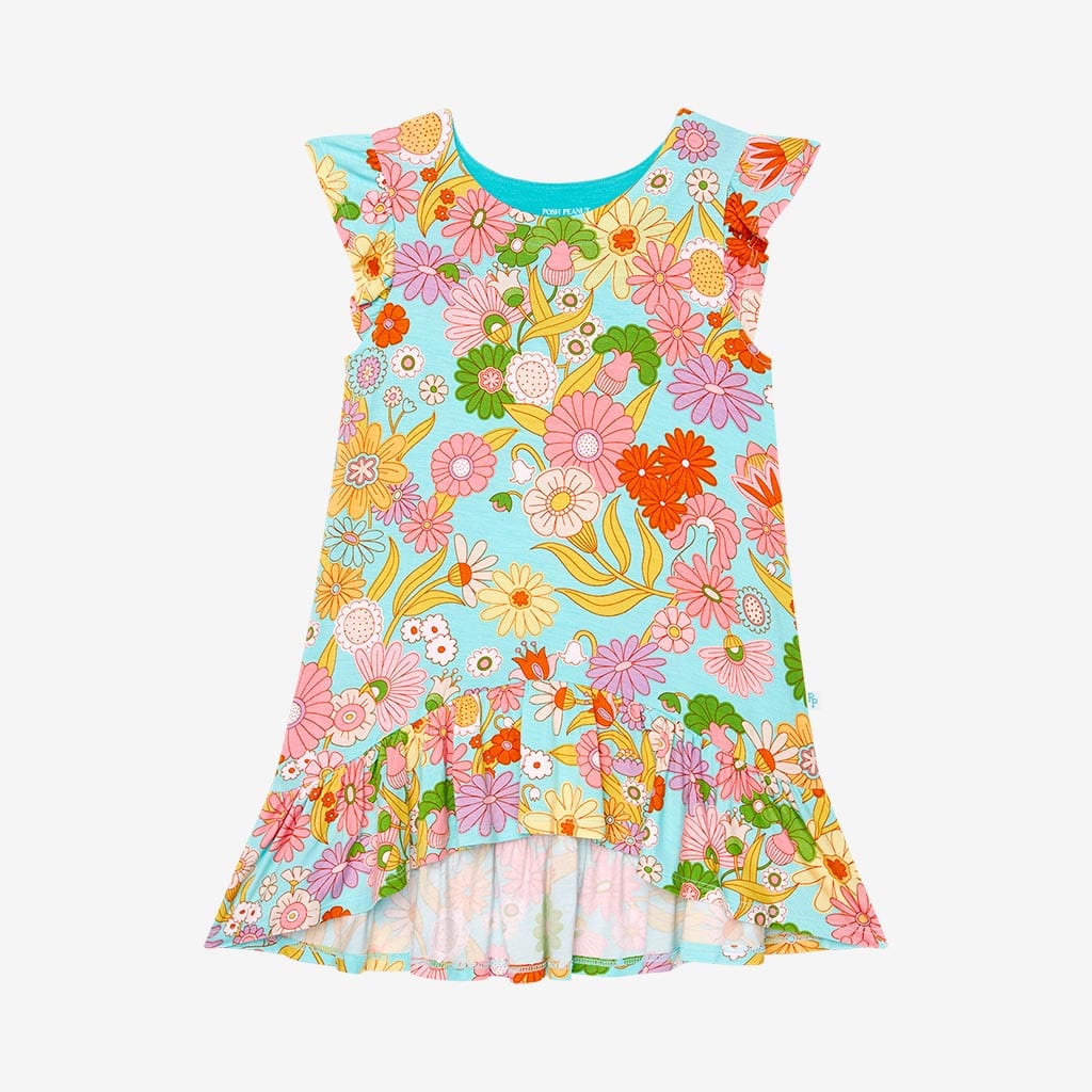 Dream Ruffled Cap Sleeve Hi-Low Dress