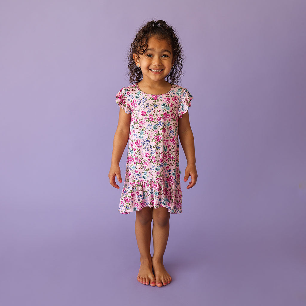 Pixie Ruffled Cap Sleeve Hi-Low Dress