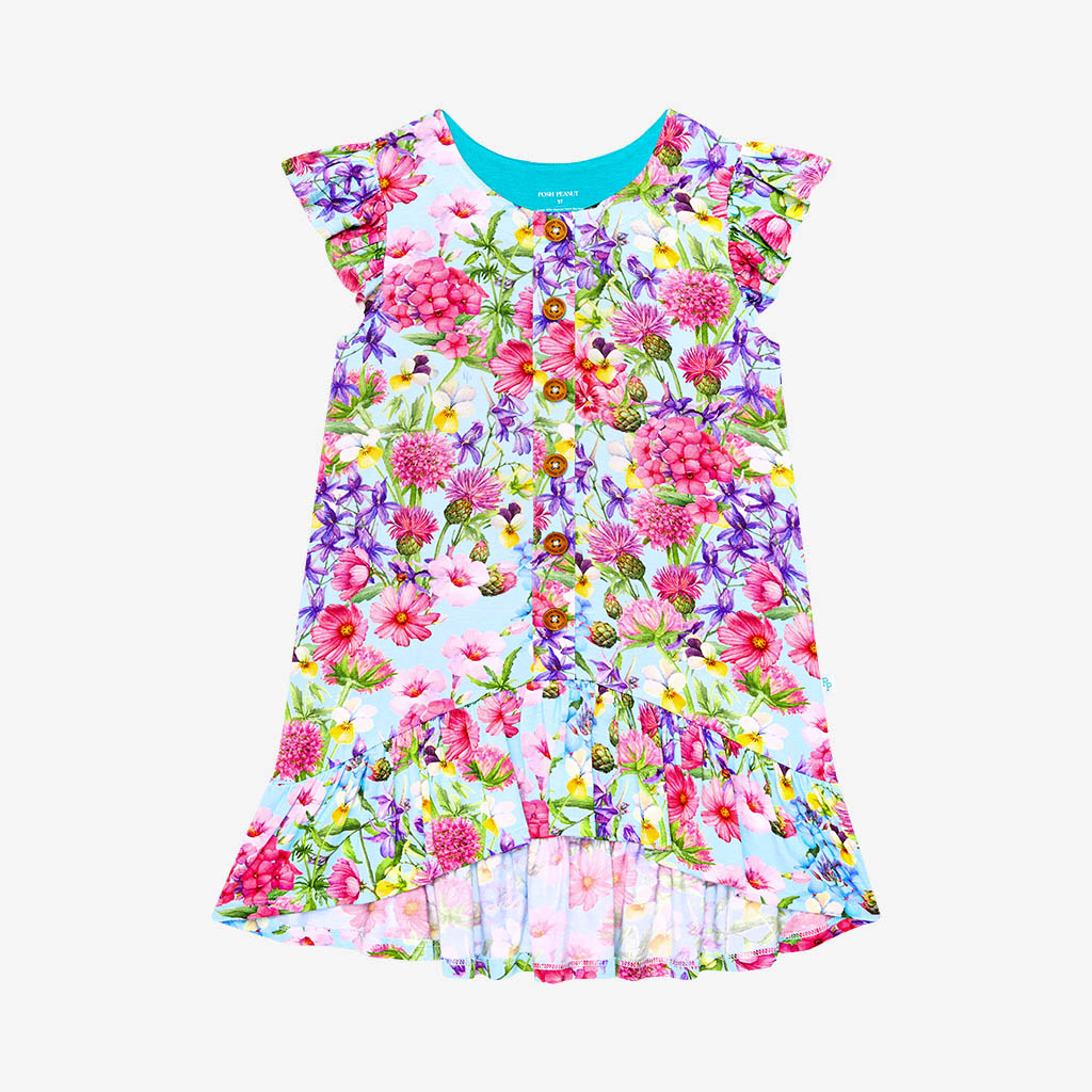 Hadley Ruffled Cap Sleeve Henley Hi-Low Dress