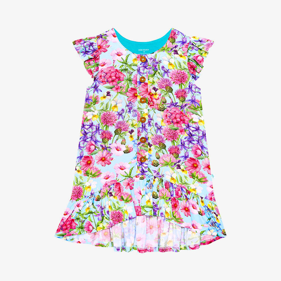 Hadley Ruffled Cap Sleeve Henley Hi-Low Dress
