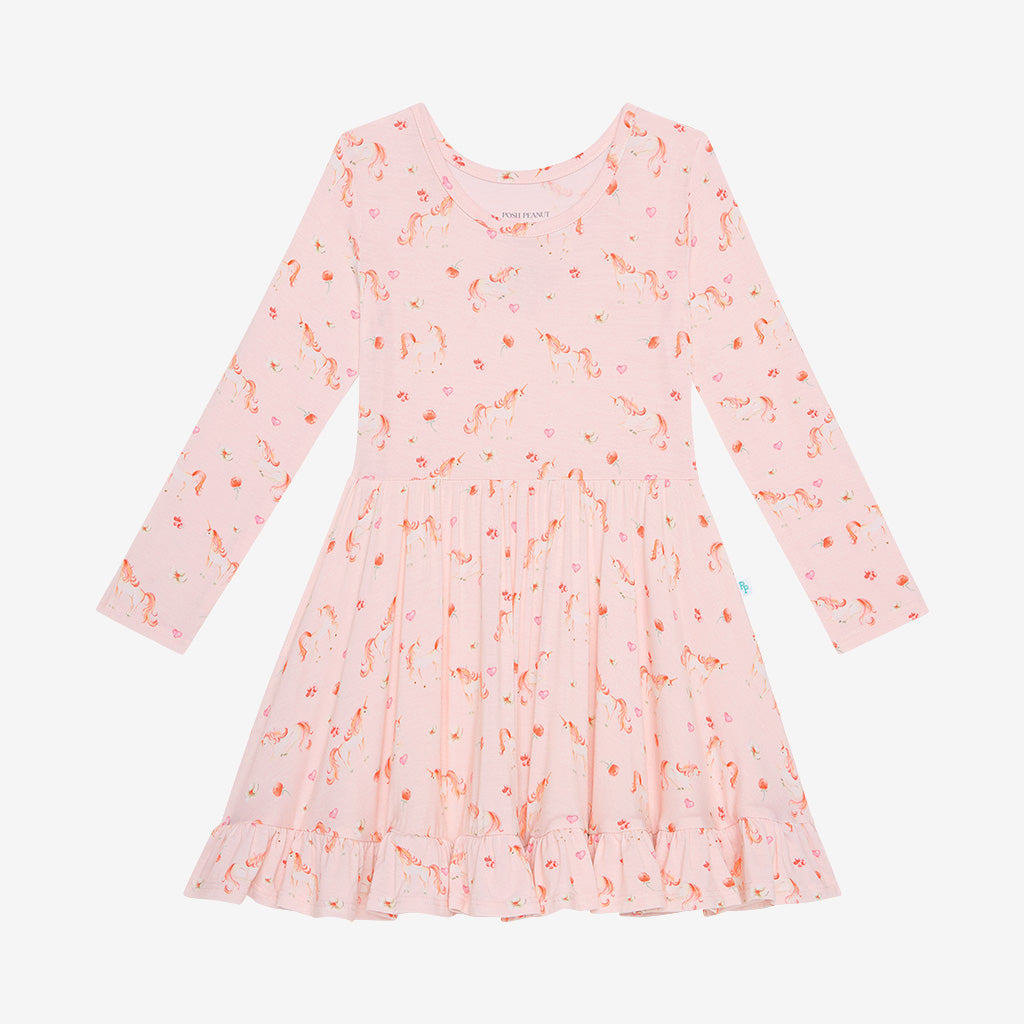 Cadance Long Sleeve Ruffled Twirl Dress