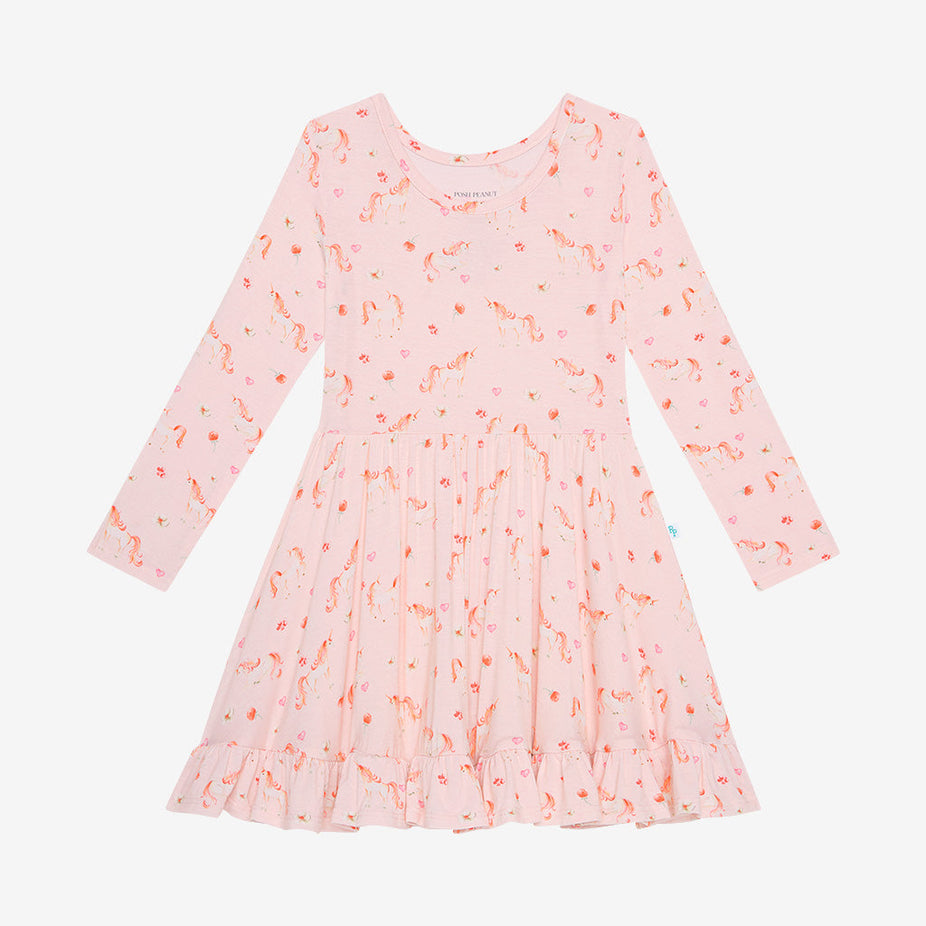 Cadance Long Sleeve Ruffled Twirl Dress