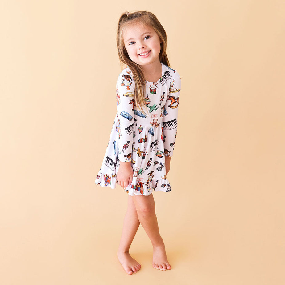 FAO Schwarz® Toys Long Sleeve Ruffled Twirl Dress