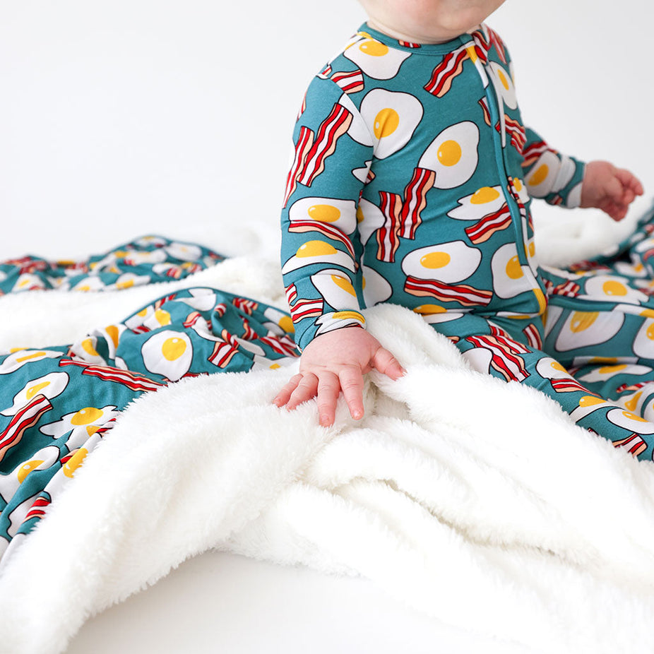 Bacon and Eggs Luxe Plush Patoo® Blanket