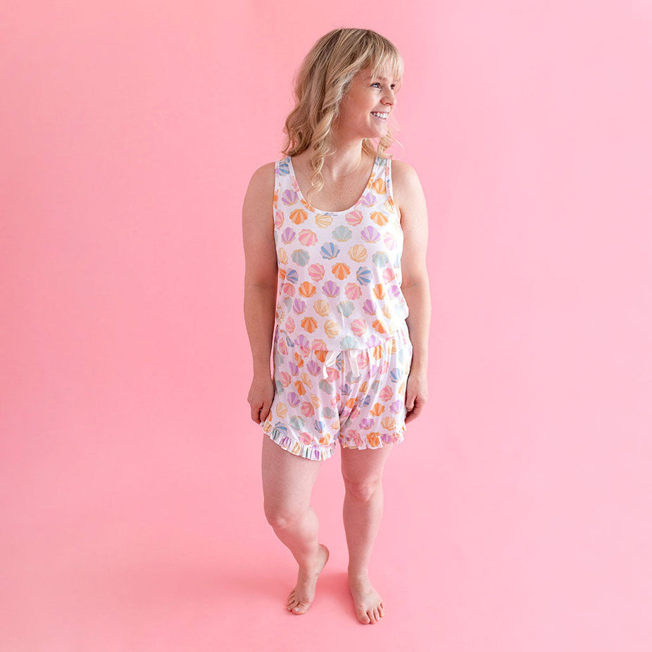Clamilla Women's Tank Ruffled Short Set