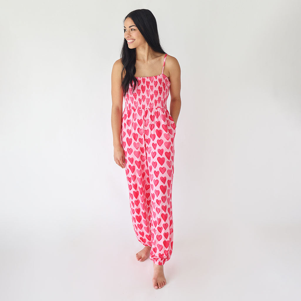 Queen of Posh Women's Sleeveless Smocked Jumpsuit
