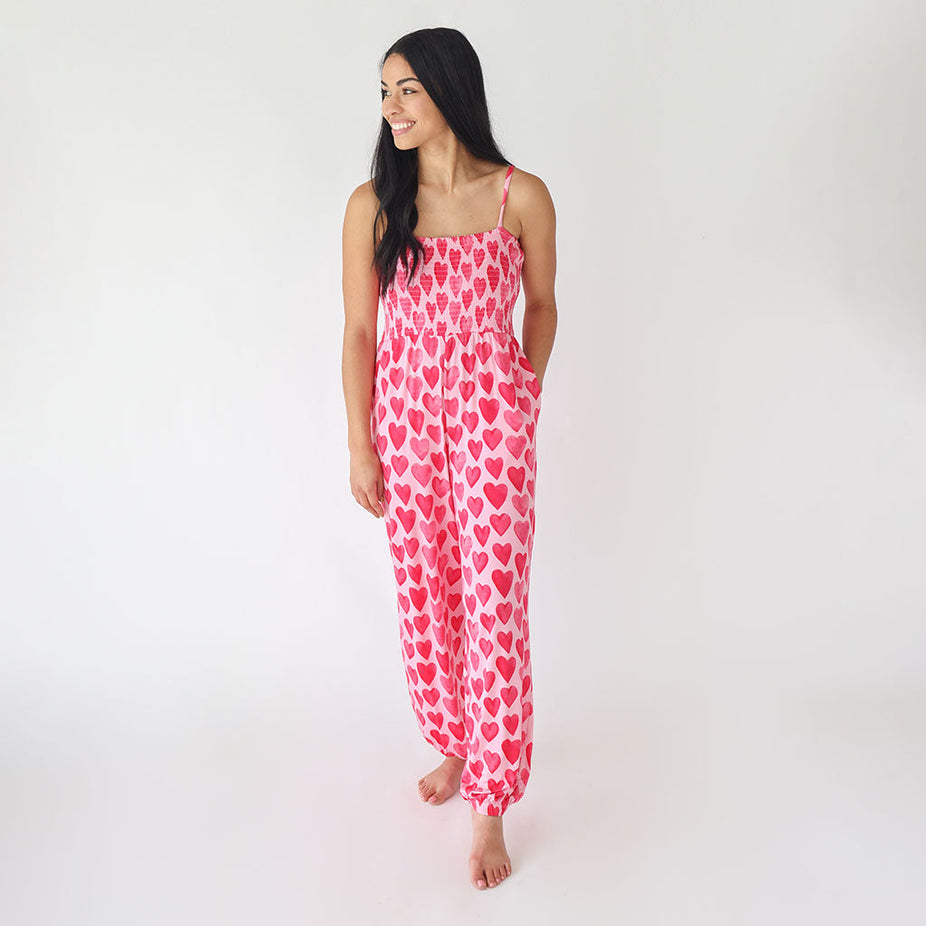 Queen of Posh Women's Sleeveless Smocked Jumpsuit