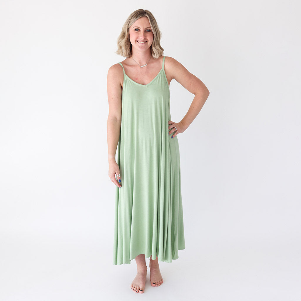 Cactus Green Women's Sleeveless Maxi Dress