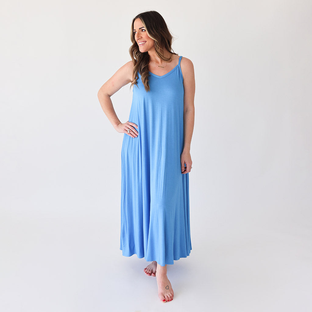 Western Blue Women's Sleeveless Maxi Dress