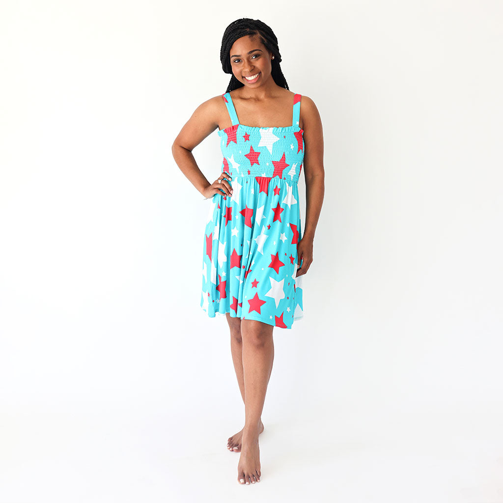 Star Spangled Women's Sleeveless Smocked Dress