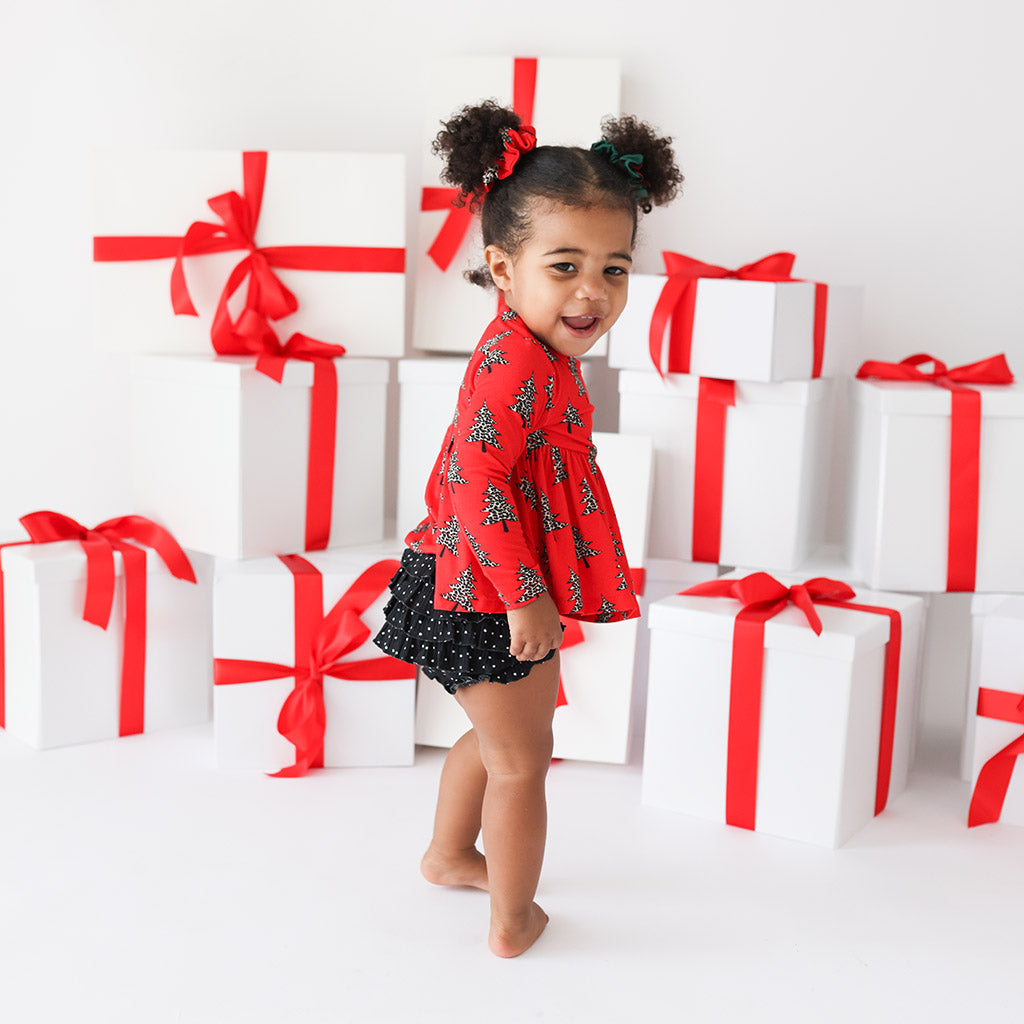 Poshmas Lana Long Sleeve Peplum Ruffled Bummie Set
