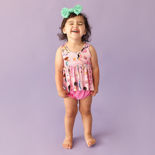 Disney's The Little Mermaid Dancing Beneath The Waves Peplum Bummie Set