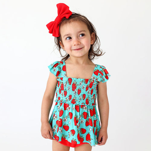 Happy Berry Smocked Babydoll Bummie Set