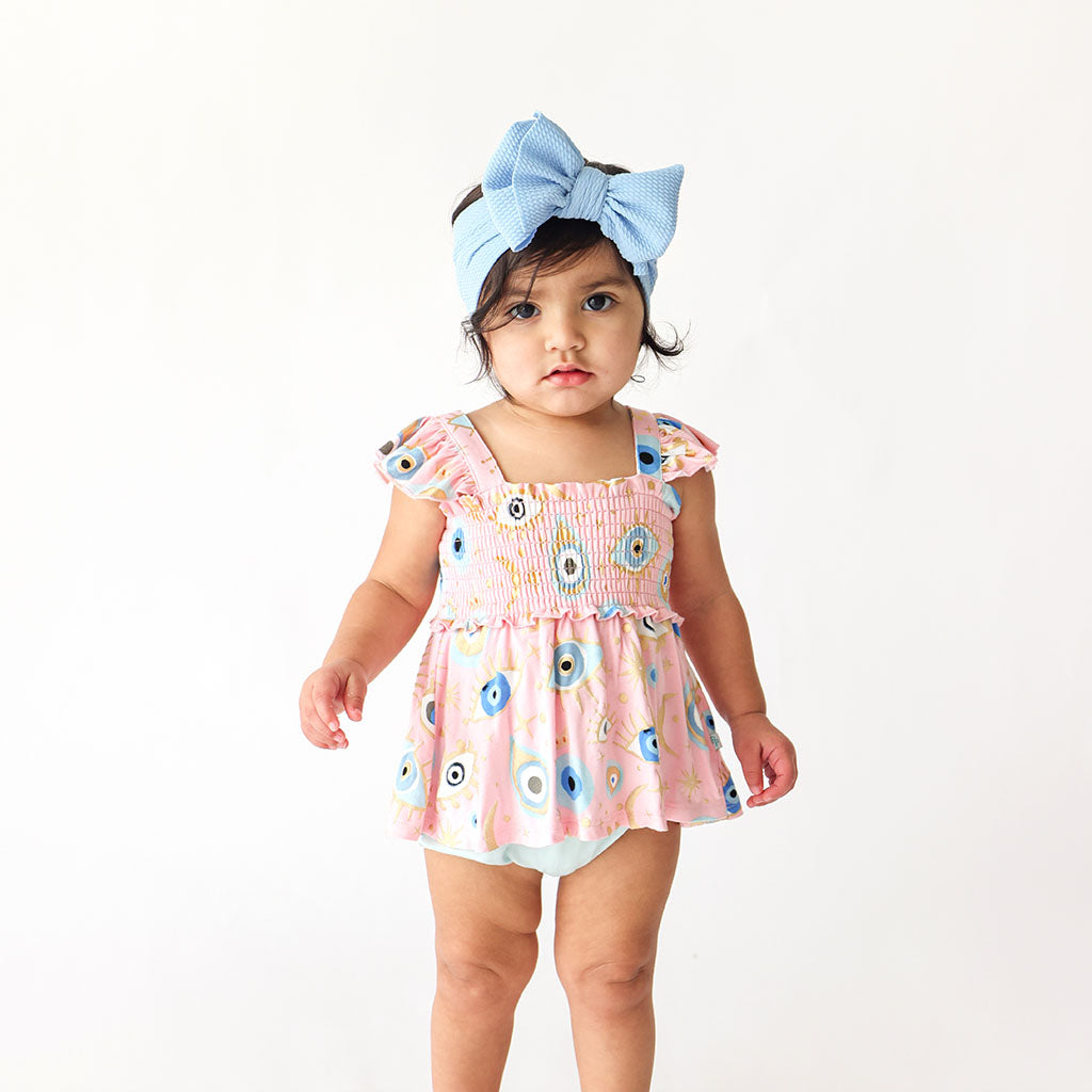 Posh Fiona Smocked Babydoll Bummie Set