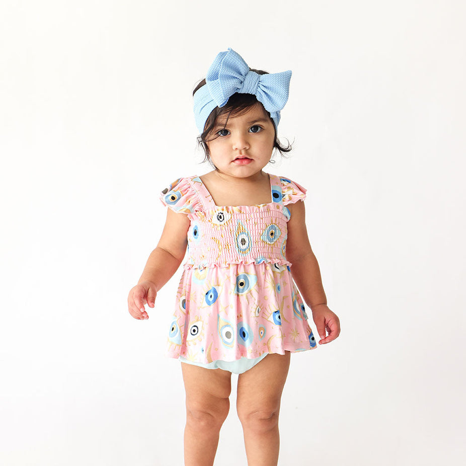 Posh Fiona Smocked Babydoll Bummie Set