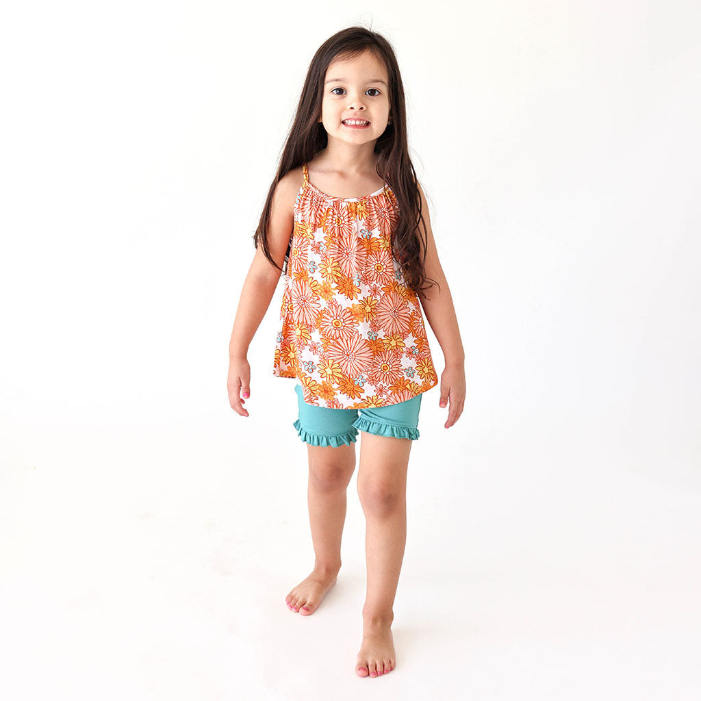 Laura Tank Ruffled Short Set