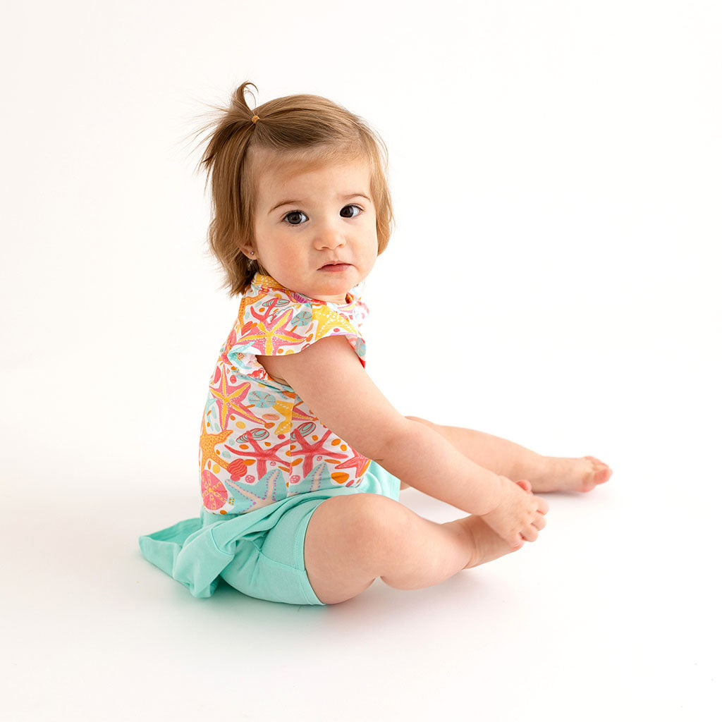 Sandy Ruffled Cap Sleeve Bodysuit Skort Set