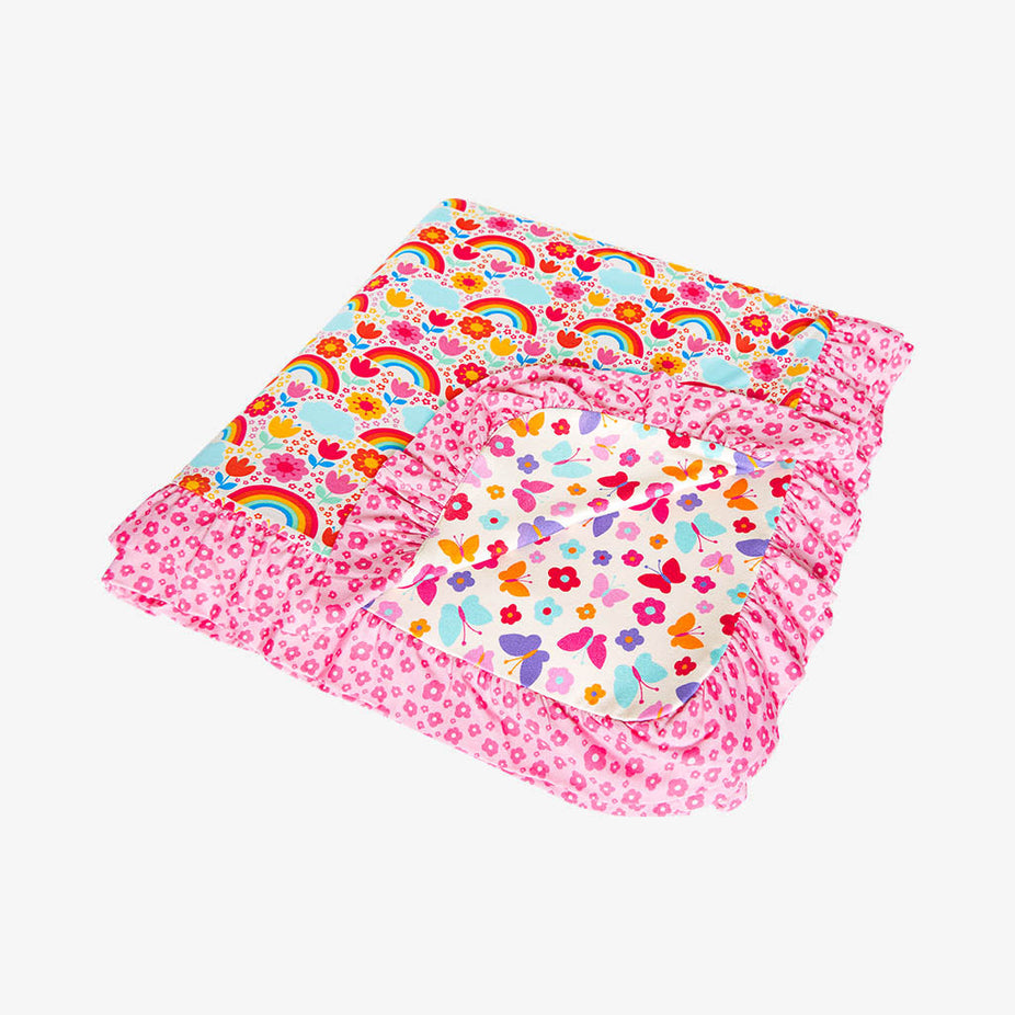 Rainbow Melody & Selin Ruffled Luxe Patoo® Blanket
