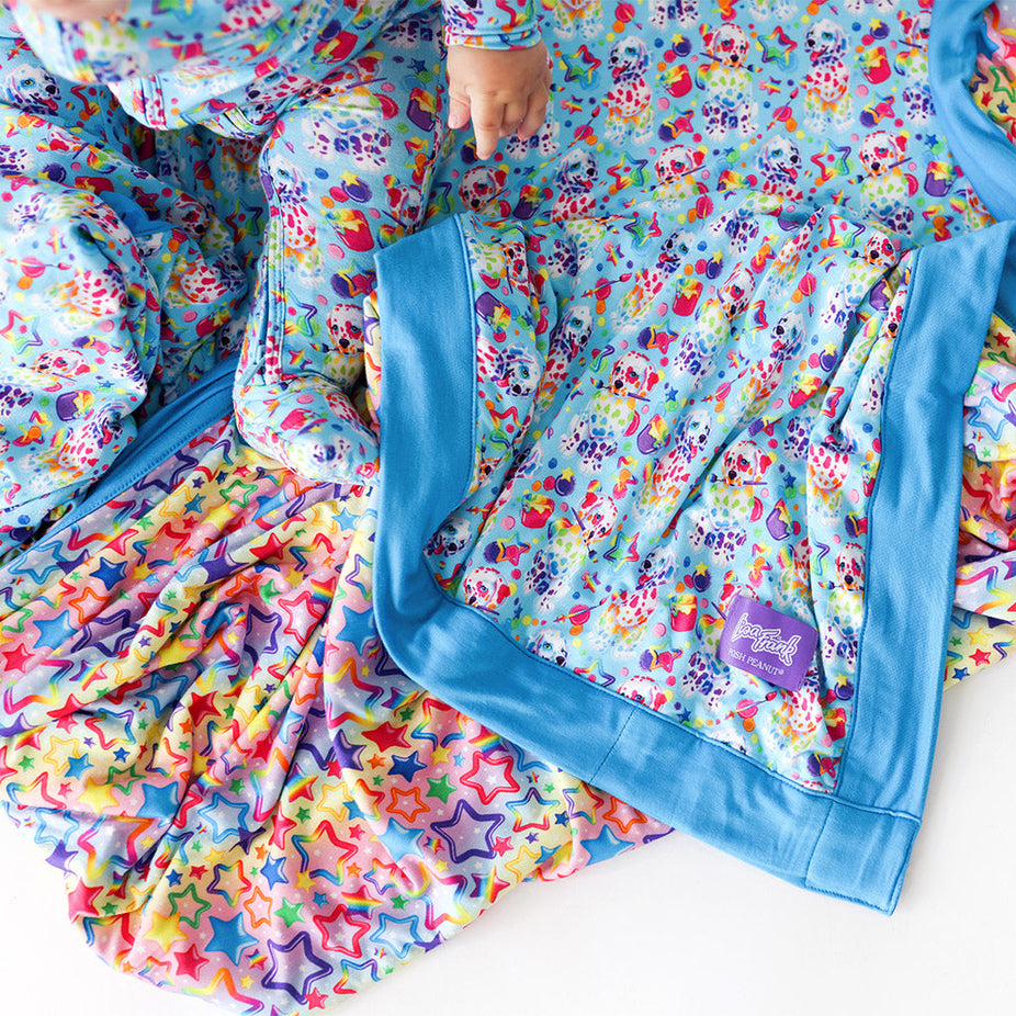 Lisa Frank® Spotty & Dotty™ & Rainbow Ombre Stars Luxe Patoo® Blanket