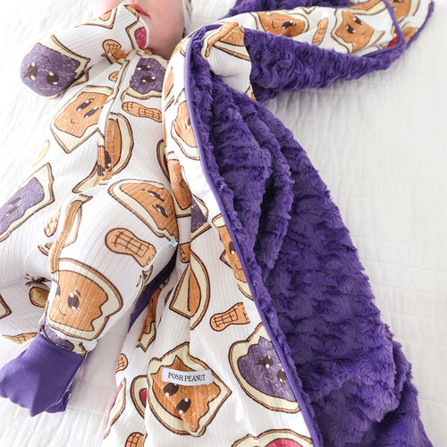 Peanut Butter Jelly Time Minky Luxette Patoo® Blanket