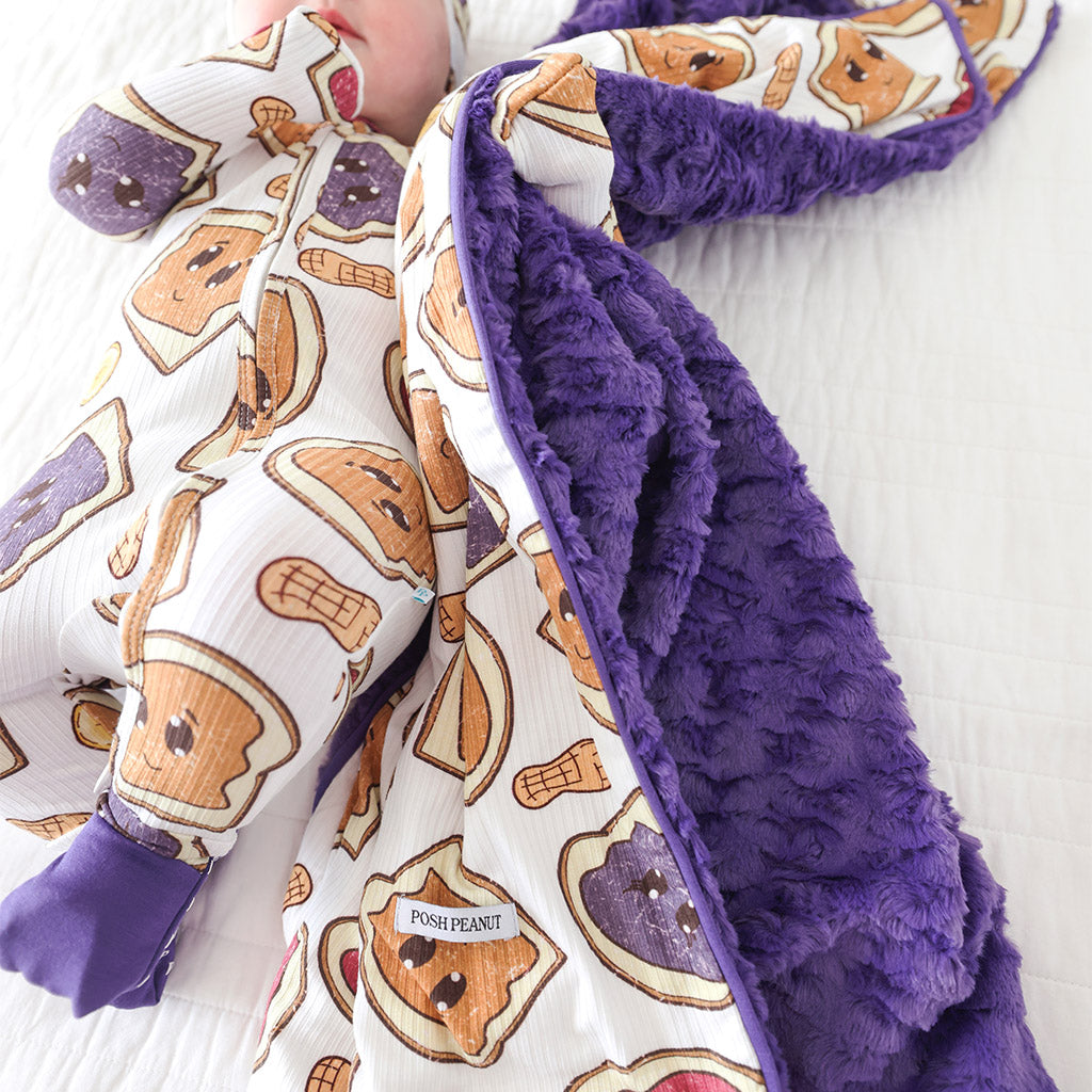 Peanut Butter Jelly Time Minky Luxette Patoo® Blanket