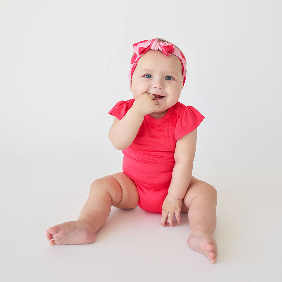 Valentine Pink Ruffled Bodysuit