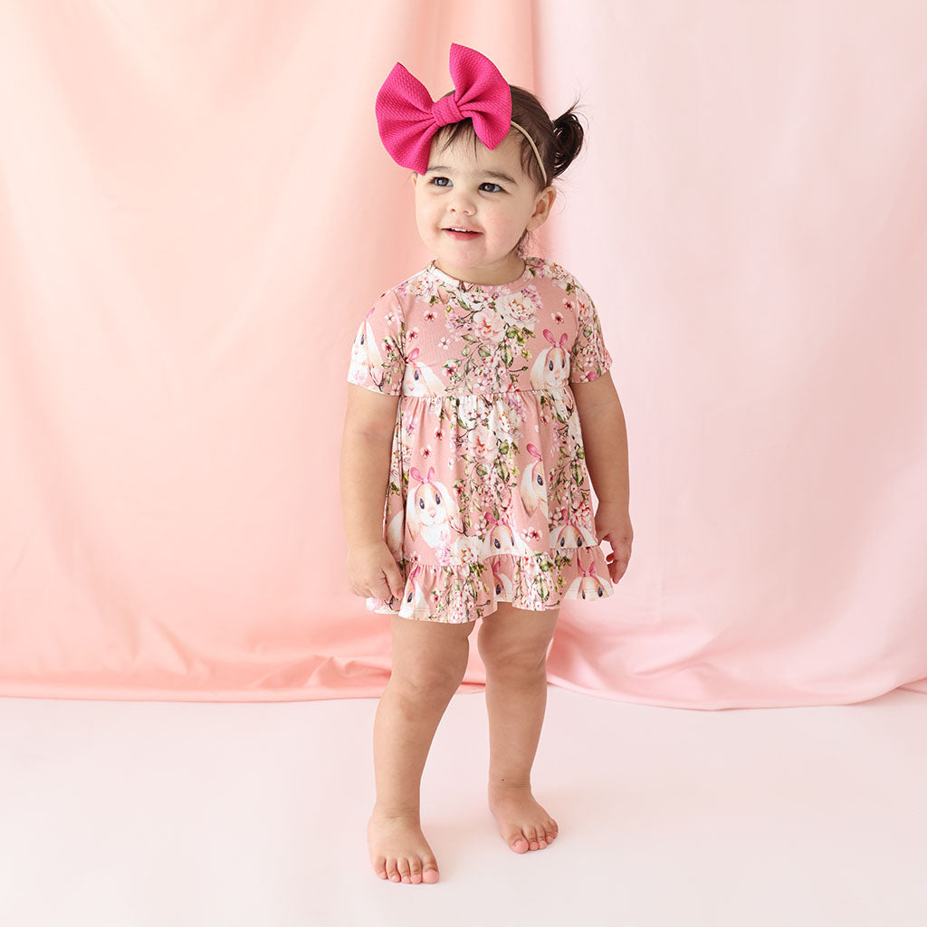 Babsy Ruffled Twirl Bodysuit Dress