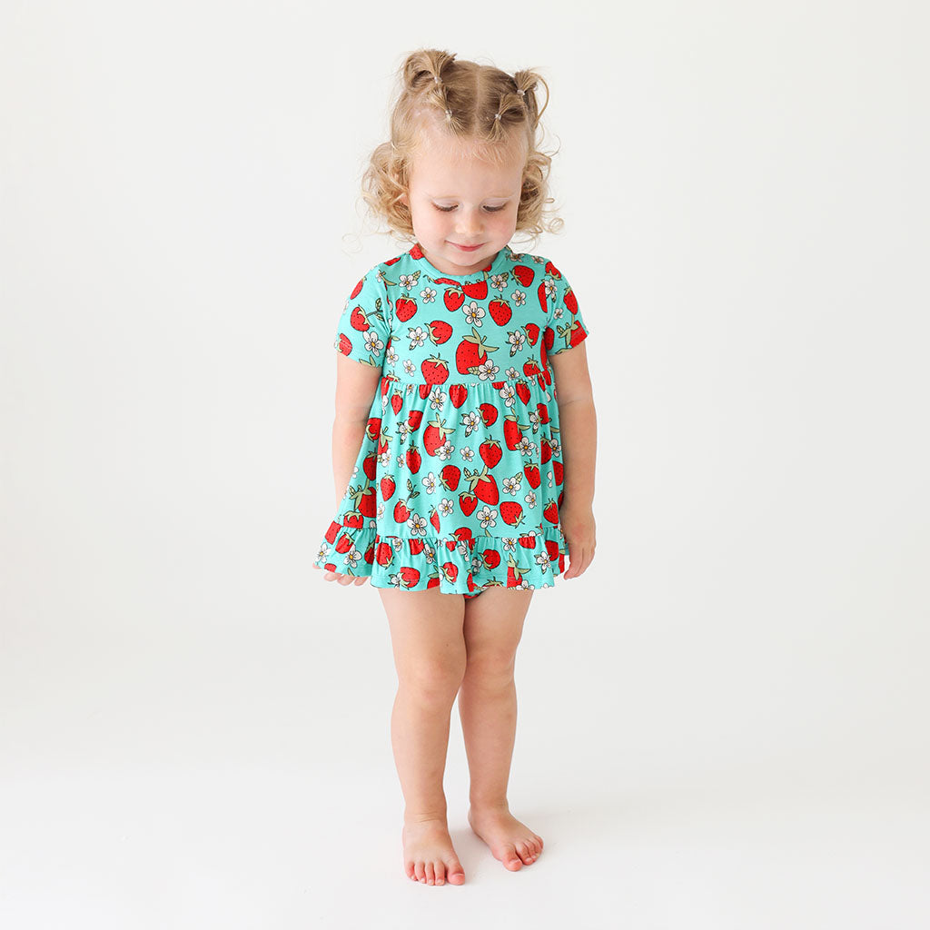Happy Berry Ruffled Twirl Bodysuit Dress