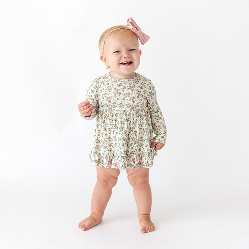 Blair Long Sleeve Ruffled Bodysuit Dress