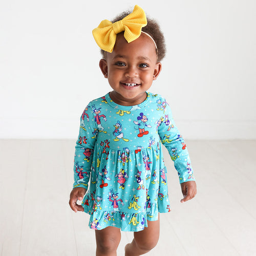 Disney100 Long Sleeve Ruffled Bodysuit Dress