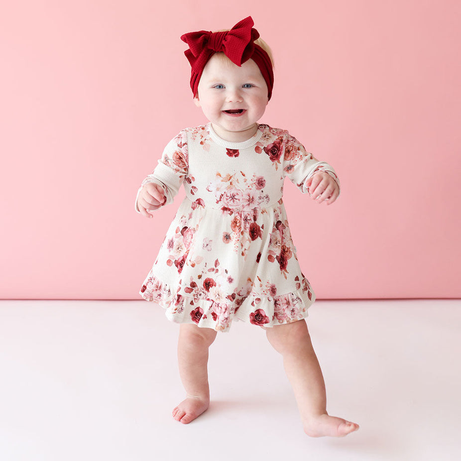Khloe Long Sleeve Ruffled Bodysuit Dress