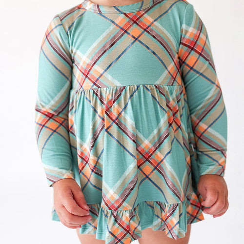 Vince Long Sleeve Ruffled Bodysuit Dress