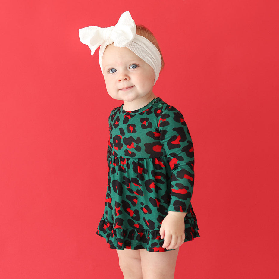 Whitley Grace Long Sleeve Ruffled Bodysuit Dress