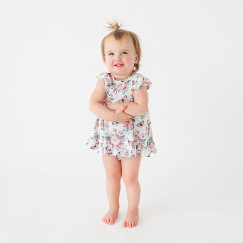 Constance Ruffled Twirl Bodysuit Dress
