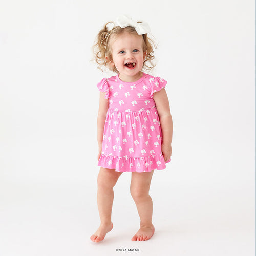 Posh Barbie™ Ruffled Twirl Bodysuit Dress