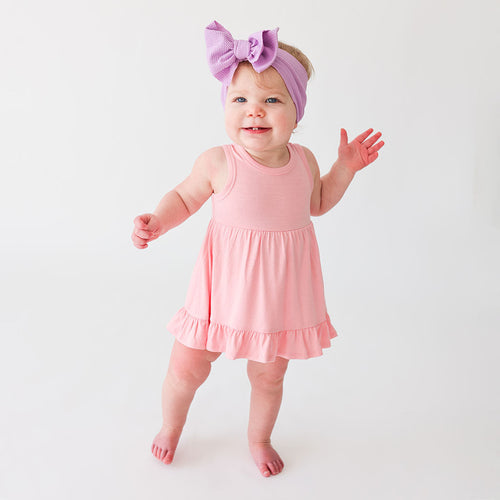 Garden Blush Racerback Ruffled Bodysuit Dress