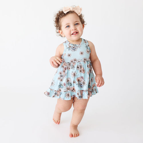 Natalie Racerback Ruffled Bodysuit Dress