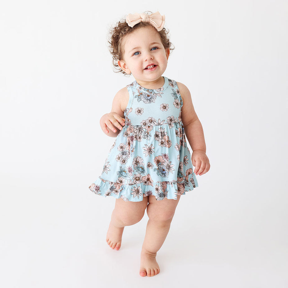 Natalie Racerback Ruffled Bodysuit Dress