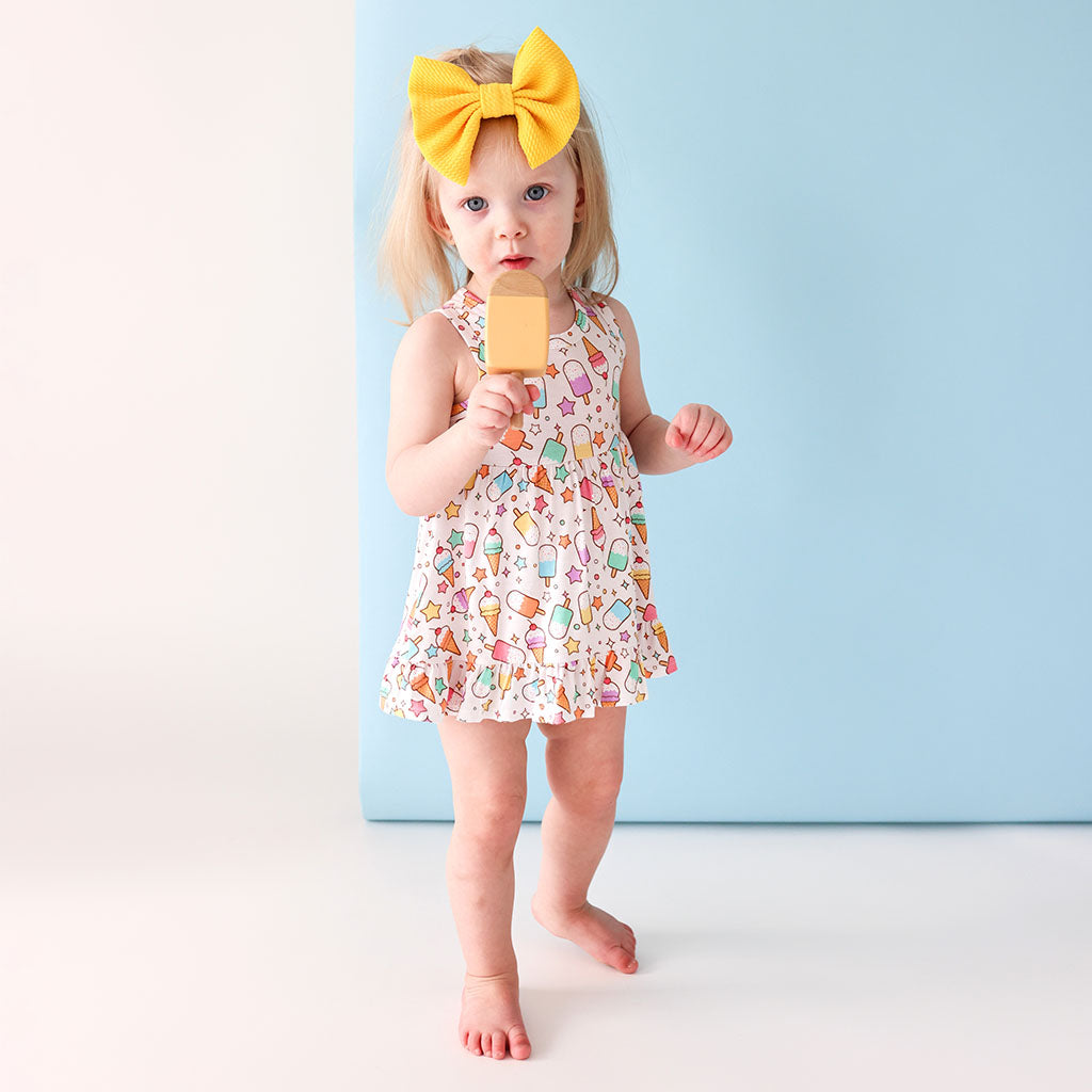 Ruby Racerback Ruffled Bodysuit Dress