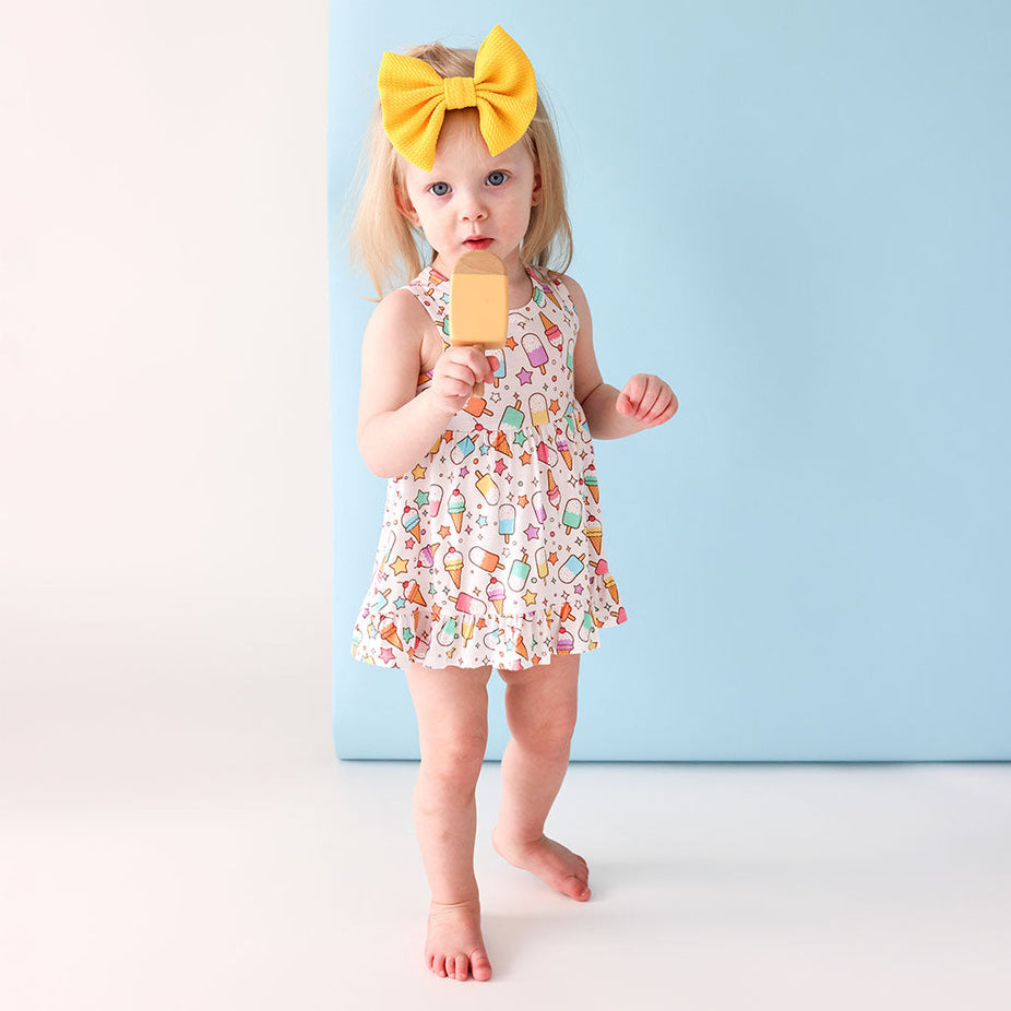 Ruby Racerback Ruffled Bodysuit Dress