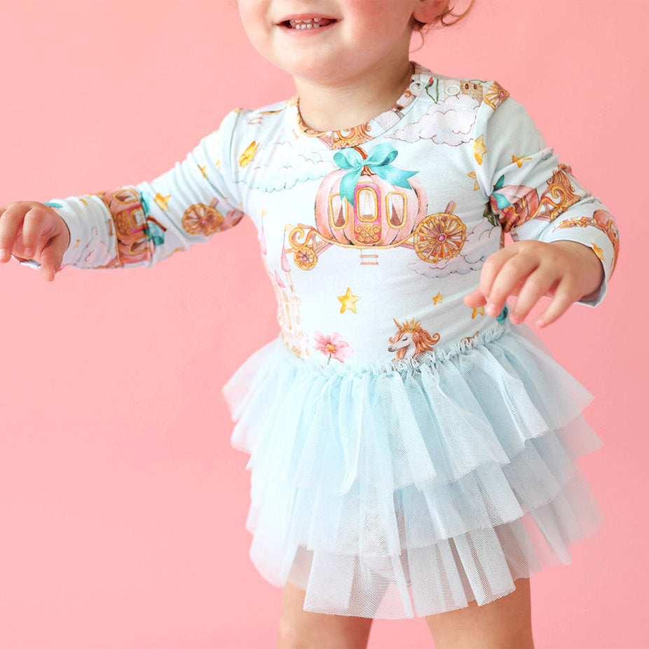 Margaret Long Sleeve Tulle Skirt Bodysuit Dress