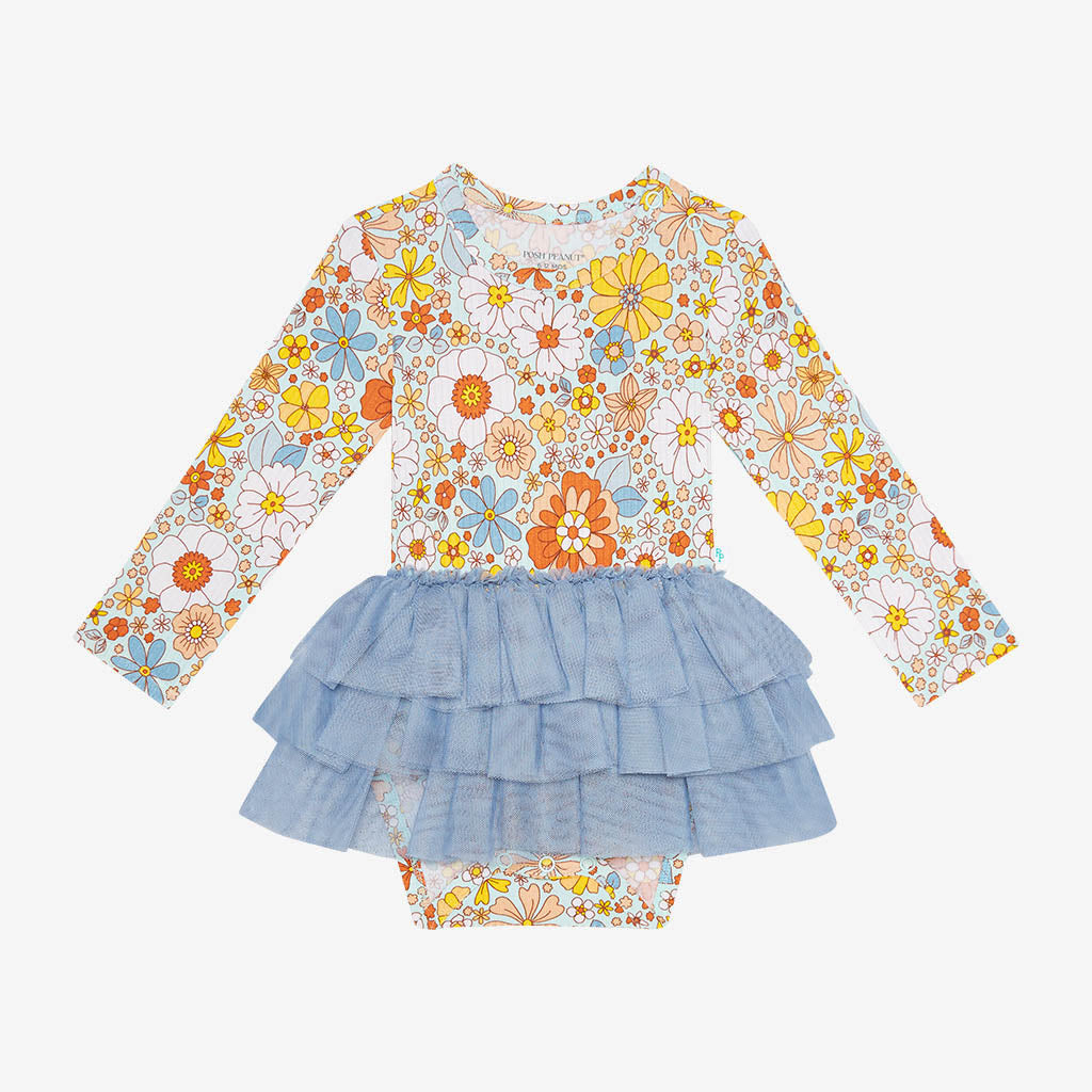 Ruth Long Sleeve Tulle Skirt Bodysuit Dress