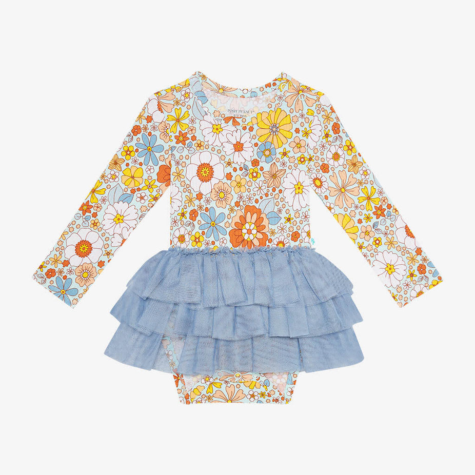 Ruth Long Sleeve Tulle Skirt Bodysuit Dress