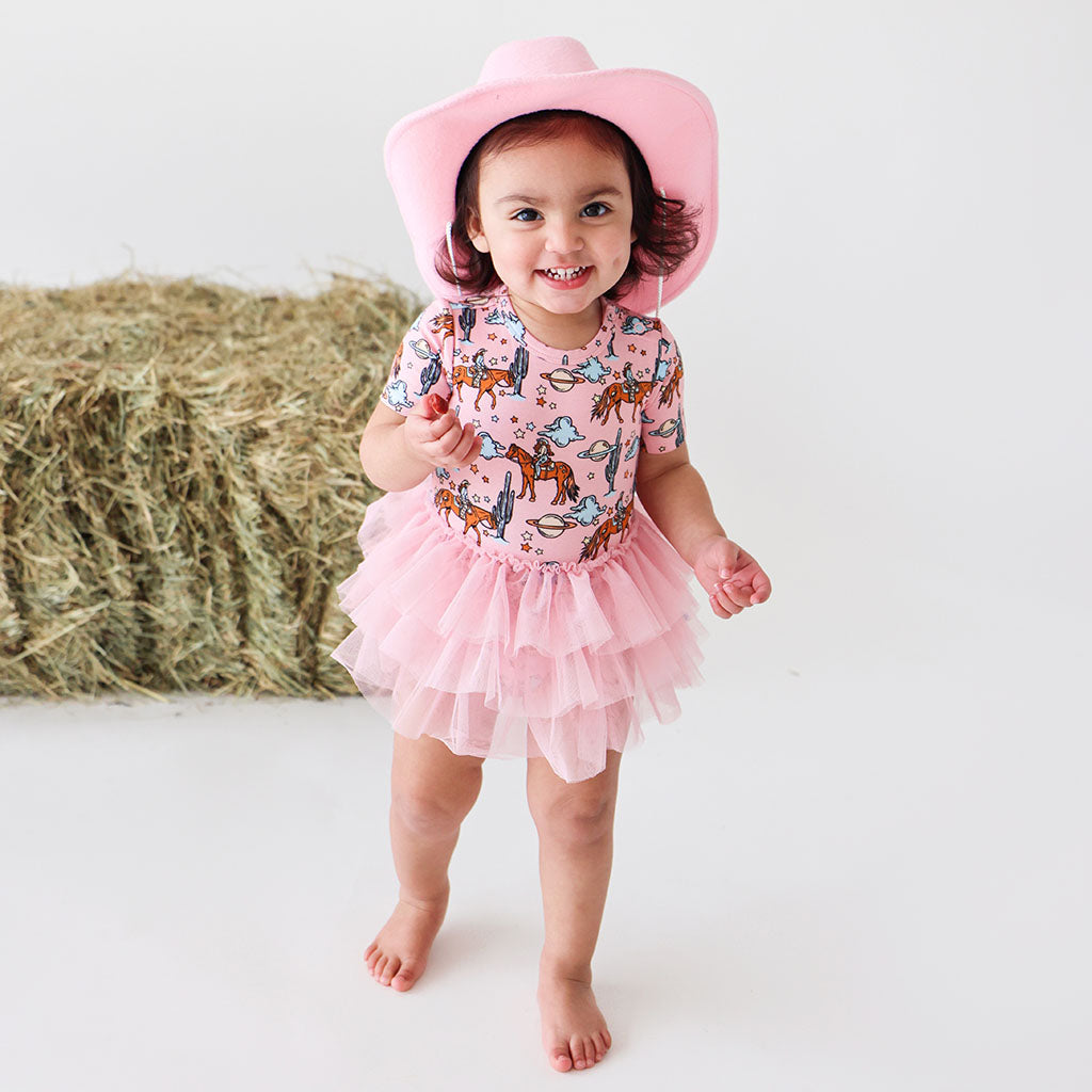 Oakley Short Sleeve Tulle Skirt Bodysuit Dress